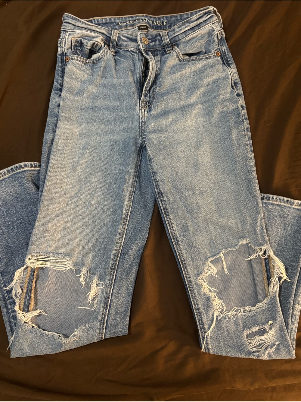 American Eagle Outfitters Light Blue Ripped Skinny Jeans